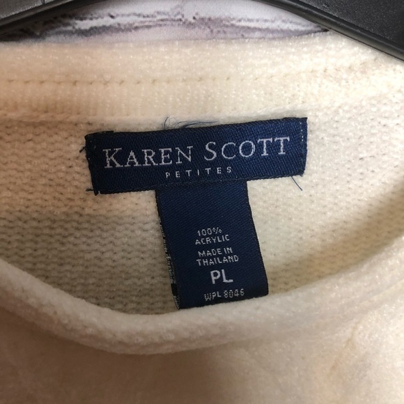 Karen Scott Petites Pullover Sweater Ivory Size Large Petite - Picture 7 of 11